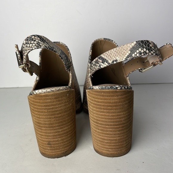 Vince Camuto Chemine Snake Print Booties Mules 9 - Picture 4 of 8